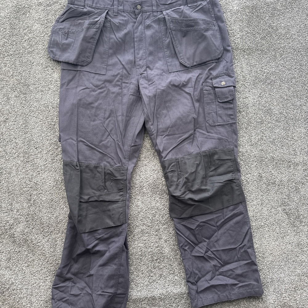 Mens 46x34 Blaklader Pants Canvas Carpenter Brawny Utility Pockets 1630 Blue